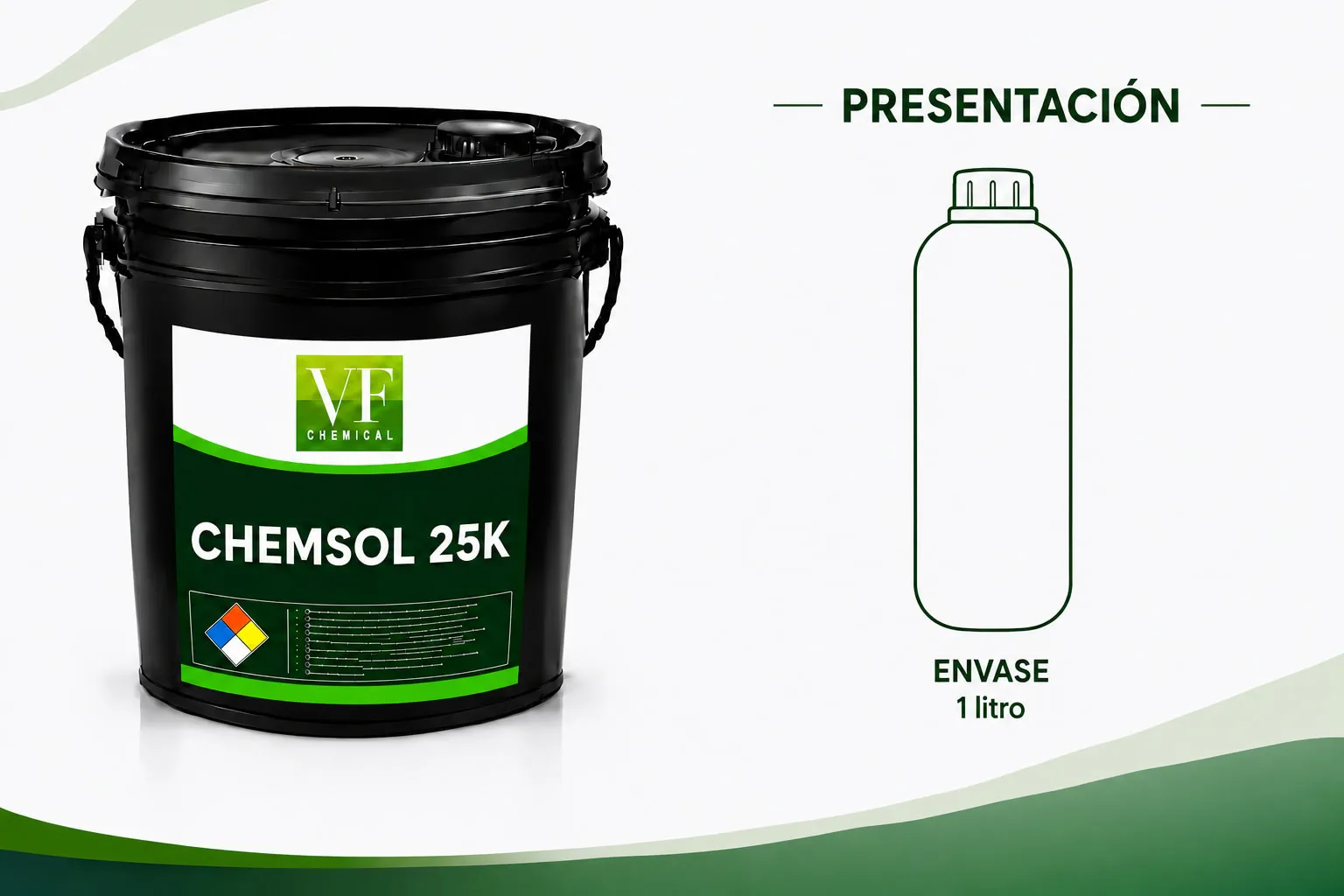 Envase de CHEMSOL 25K, desengrasante de VF Chemical