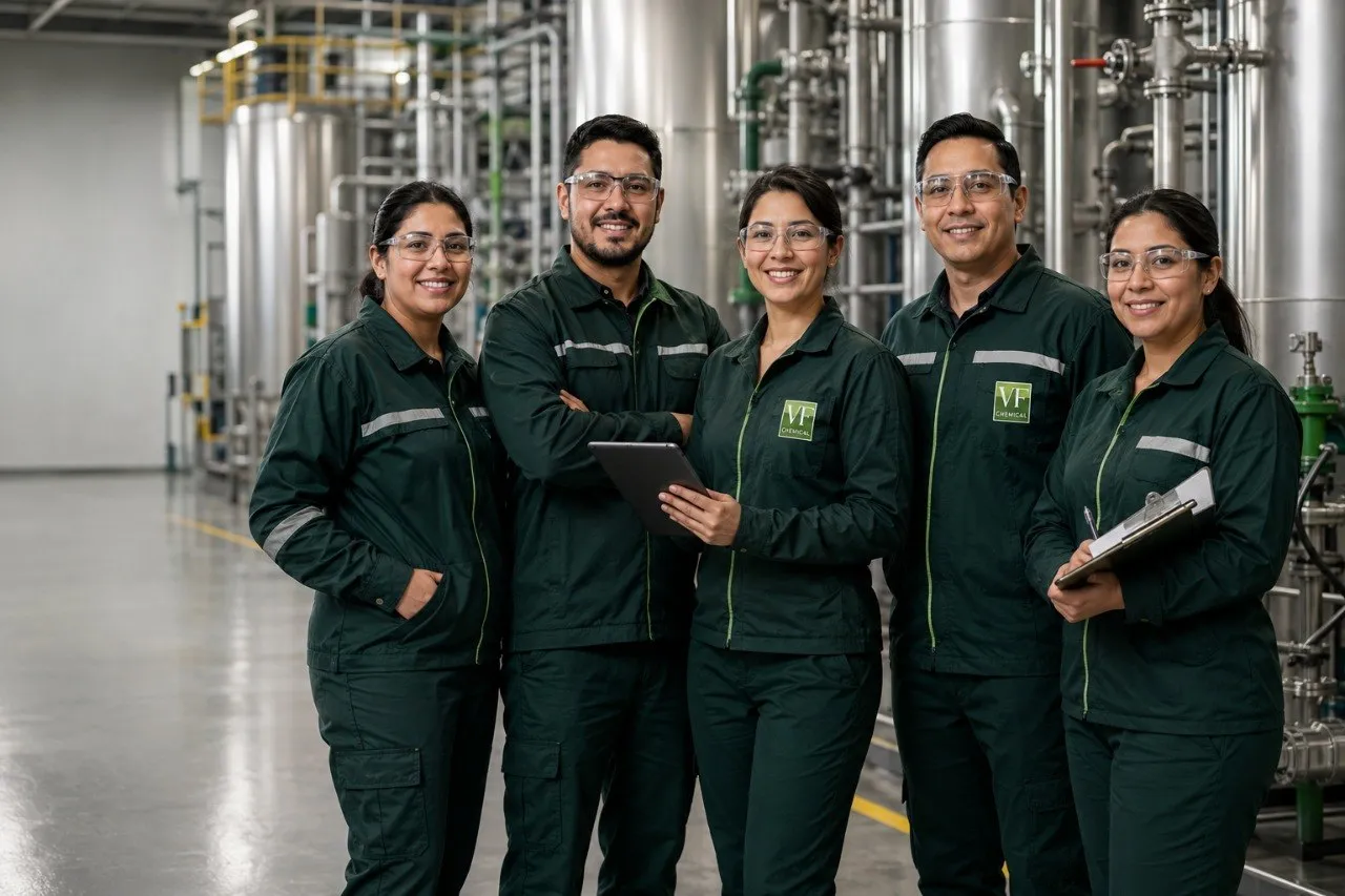 Equipo de VF Chemical trabajando en la formulación de productos